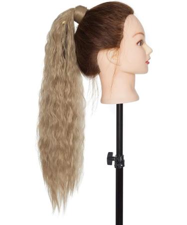 20 Inch Dark Blonde Corn Wave Ponytail Clip-in Hair Extension for Women | Real Long Wavy Wrap Around Hairpiece - Buy Online on GoSupps.com