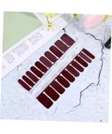 Healeved 3 Sheets Women Nail Stickers False Fingernail Tips Tough Nail Polish Strips French Manicure Nail Polish Nail Art Cover Tip Manicure False Nails French Manicure Stickers Red - Buy Online on GoSupps.com