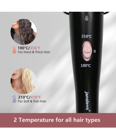 3 Barrel Curling Iron Wand - Janelove 1 Inch Ceramic Tourmaline Hair Waver with Dual Temperature Control - Fast Heating Portable Beach Curling Iron in Pink - Buy Online on GoSupps.com