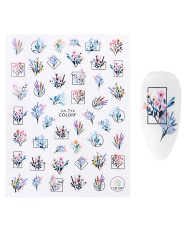 Women DIY Decals Stylish Leaves Nail Sticker Manicure Tool Slider Nail Art Decoration(style16)