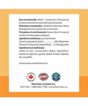 NutruLux Calcium & Vitamin D (600mg) Halal Vegan Gelatin-Free Tablets - Supports Bone Health Provides Essential Iron Supplement - 50mg Iron Capsules with Ocimum Tenuiflorum - Daily Wellness Support 180 Tablets (Pack of 3) - Buy Online on GoSupps.com