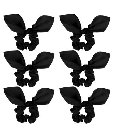 Jaciya Black Hair Ties Silk Bow Scrunchies for Hair Bunny Ears and Tail Scrunchies Hair Accessories for Women bows-9