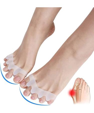 Gu Cheng Silicone Toe Stretchers and Separators - Bunion Corrector for Foot Pain Relief - White - Buy Online on GoSupps.com