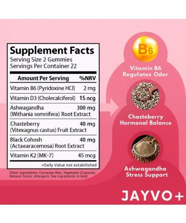JAYVO Vaginal Probiotic - Supports Vaginal pH Balance, Odor & Yeast Control Vegan, Gluten-Free, Non-GMO Daily Supplement for Feminine Hygiene & UTI Prevention (Gummies, Apple) - Buy Online on GoSupps.com