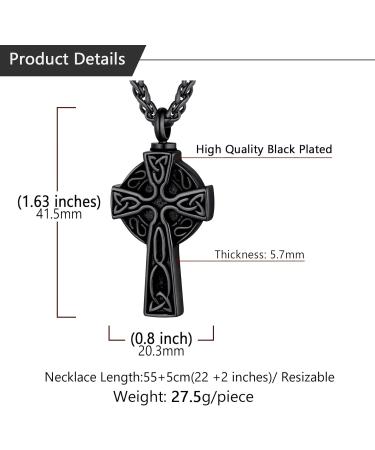 U7 Ladies Cremation Urn Necklace - Celtic Knot Dog Feet Wing & Crucifix Designs in Stainless Steel | Perfect Memorial Jewelry for Ashes - Buy Online on GoSupps.com