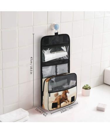 Running Horses Foldable Makeup & Toiletry Bag - Stylish Cosmetic Bag for Women & Girls - Buy Online on GoSupps.com
