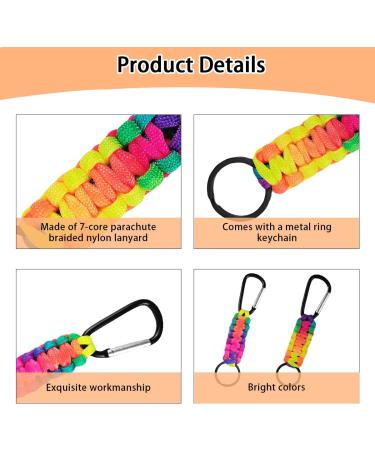 12 Premium Paracord Keychains - Braided Key Rings & Outdoor Accessories with Carabiner - Perfect for Camping & Personalization - Buy Online on GoSupps.com