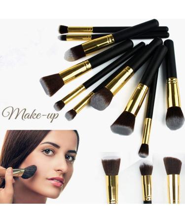 GLAMZA 10pcs Professional Makeup Brushes Set | Premium Synthetic Foundation & Concealer Brushes - Perfect for Flawless Application - Buy Online on GoSupps.com