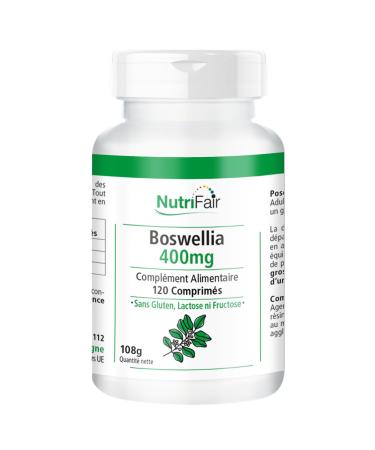 Boswellia 400mg - avec 800mg d'extrait d'encens par dose journali re - 120 comprim s - Hautement dos - 100% v g talien - Production allemande & tests en laboratoire - NutriFair | Premium & Fair