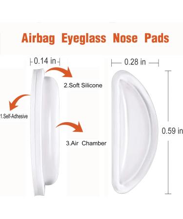 FSACLE Eyeglass Nose Pads - Soft Silicone Adhesive Glasses Nose Pad  Anti-Slip Heighten Air Chamber Nose Pads for Full Plastic Frames  12 Pairs (Sticky Clear) - Buy Online on GoSupps.com