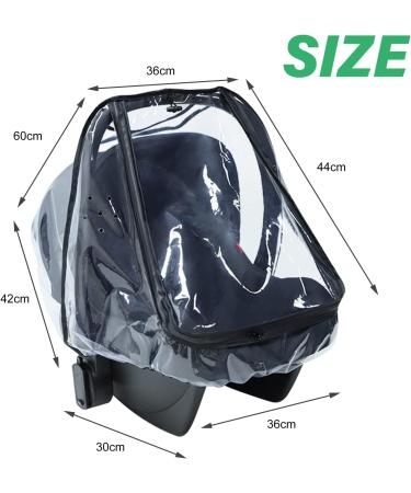 Universal Waterproof Baby Car Seat Rain Cover with Zipper Door and Ventilation - Transparent Stroller Weather Shield for Infant Car Seat - Buy Online on GoSupps.com