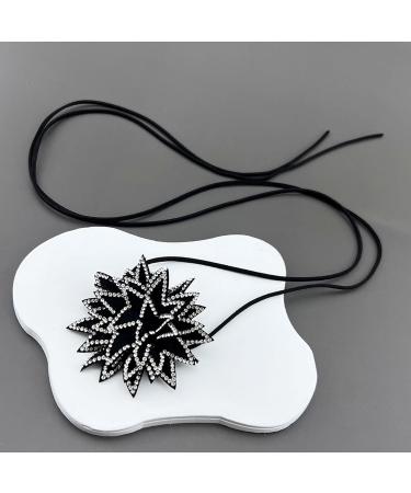 Buy Southjieling Vintage Flower Necklace | Unique Stylish Diamond Jewelry | Silver Fabric Necklace for Daily Use - Buy Online on GoSupps.com