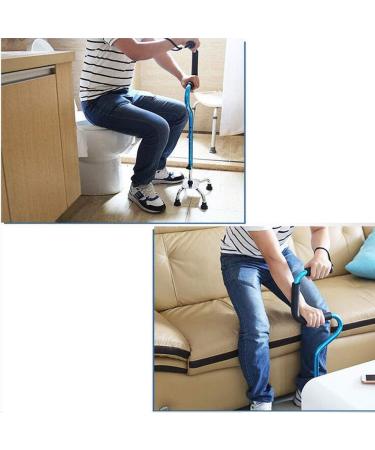 Adjustable Crutch Durable Ergonomic Design and Comfort Handles Four-Legged Multi-Purpose Cane (Blue) (Blue) Bathing in Sunlight - Buy Online on GoSupps.com