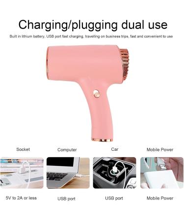 Hair Dryer High Speed Blow Dryer Small Negative Ionic Hair Dryer Powerful Hot/Cool Wind Settings 1200mAh Fast Drying Hairdryers for Travel Home (Roseate) - Buy Online on GoSupps.com