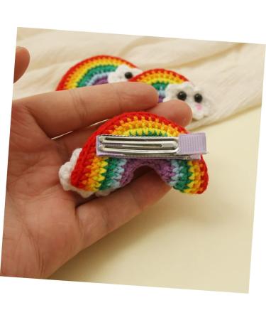 FRCOLOR 1 Pair Rainbow Barrettes Girl Hair Barrettes Snap Side Clamp Hair Bang Clip Cartoon Hair Clips Decorative Hair Clips Colorful Hair Clips Hair Pin Wild Child Wool Felt Alloy - Buy Online on GoSupps.com