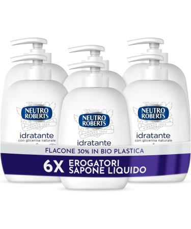 Neutro Roberts Neutro Roberts Glycerin Moisturizing Liquid Soap Liquid Hand Soap with Natural Ingredients - Organic Plastic Bottle Recyclable - 6 x 200ml