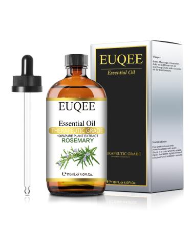 EUQEE Rosemary Essential Oil 118ml Pure Rosemary Oil for Hair Growth Natural Aromatherapy Essential Oil Natural Essential Oils for Diffusers for Home Humidifier Relax Rosemary 118 ml (Pack of 1)
