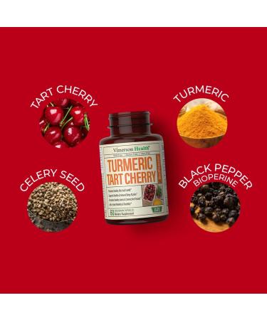 Turmeric Curcumin Tart Cherry Extract Celery Seed BioPerine Dietary Supplement - Joint Comfort & Uric Acid Relief, Antioxidant Properties, Muscle Recovery - 60 Capsules - Buy Online on GoSupps.com