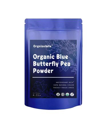 Orgnisulmte Organic Blue Butterfly Pea Powder Premium Blue Matcha Tea Powder Natural Food Coloring Butterfly Pea Flower Powder 4.32Oz(120g)