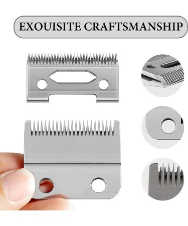 2 Set Professional Replacement Clipper Blades 2 Holes Adjustable Hair Clippers Parts Blades Hair Trimmer Replacement Blade Detachable Stainless Steel Ceramic Blade for Barbers(Silver) - Buy Online on GoSupps.com