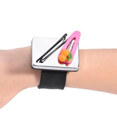 Magnetic Wrist Band Hairpin Hair Grip Holder Magnetic Silicone Wrist Strap Bracelet Hair Clip Collector For Clips & Barrettes Hairdressing Accessory (Black) - Buy Online on GoSupps.com