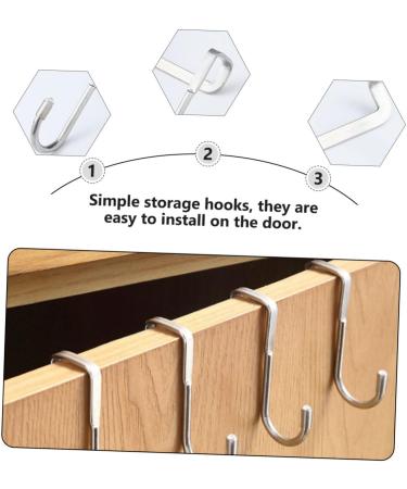 FUNOMOCYA 6pcs Over Cupboard Purse Hanger Door Hanger Hat Hooks Multifunction S Hook Stainless Steel 7.5X6.5CM Silver - Buy Online on GoSupps.com