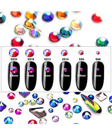 1788 Pieces Flatback Rhinestones for Crafts Nail Gems Gemstones Crystals Jewels Craft Glass Diamonds Stones Bling Bedazzler Kit with Tweezers and Picking Pen 12 Colors (Multi-color) - Buy Online on GoSupps.com