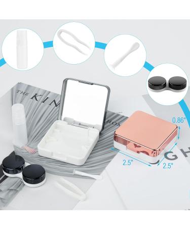 Beautyflier 2 Pack Contact Lens Case - Portable Travel Kit with Applicator Remover Tool & Mirror - Ideal for Colored Lenses (Black+Rose Gold - Buy Online on GoSupps.com