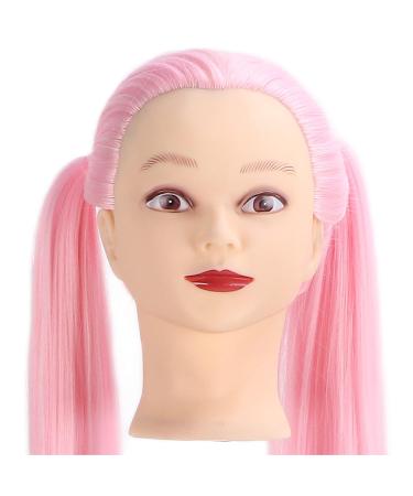 Cosmetology Shop Window Doll Head - Long Pink Hair Styling Practice Tool for Beauty Students & Teachers - Buy Online on GoSupps.com
