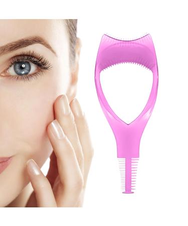 Mascara Shield Applicator Guard - Reusable Eyelash Mascara Shield Guard Mascara Guard Tool - Mascara Guard Eyelash Comb Handheld Lash Separator Tool for Girls Makeup Hot Pink