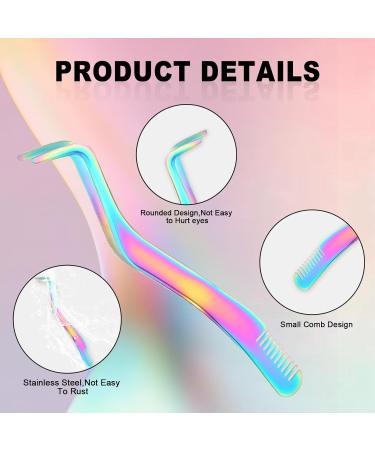 Lash Curler Tweezers Set 2 in 1 Stainless Steel Eyelash Tweezers with Eyelashes Curler Eyelash Applicator Tool for Women Girls Makeup Beginner & Makeup Artist (Colorful) - Buy Online on GoSupps.com