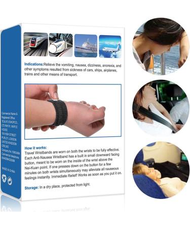 Travel Motion Sickness Relief Wristband for Natural Nausea Relief - Grey/Black - Buy Online on GoSupps.com