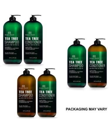 Botanic Hearth Tea Tree Shampoo and Conditioner Set - 100% Pure Tea Tree Oil - Soothes Itchy Scalp - Sulfate & Paraben Free - 16 fl oz each - Buy Online on GoSupps.com