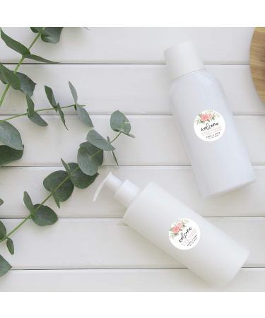 Personalized Peach Floral Wedding Hand Sanitizer & Mask Sticker Labels 120-Pack - Buy Online on GoSupps.com