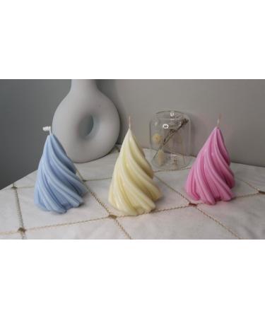 Set of 2 Swirl Cone Candles - 100% Natural Soy Wax - Gender Reveal & Birthday Gifts - Baby Pink & Baby Blue - White Petal Cashmere - Buy Online on GoSupps.com