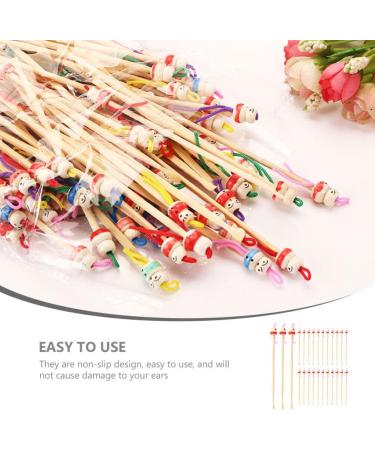 Bamboo Ear Cleaner Set - 100Pcs Wood Ear Pick & Scraper for Earwax Removal and Adult Ear Care - Buy Online on GoSupps.com