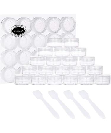 20 Transparent Small Plastic Crucibles - 10g/10ml Cream Cans for Cosmetics Lip Balm Nail Art + 4 Mini Spatulas - International Shipping - Buy Online on GoSupps.com
