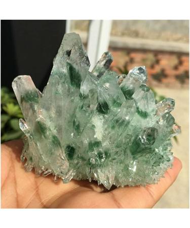 Natural Crystal Rough Stone Crafts Natural Green Ghost Phantom Quartz Crystal Cluster Specimen Wedding Decoration Aquarium - Buy Online on GoSupps.com
