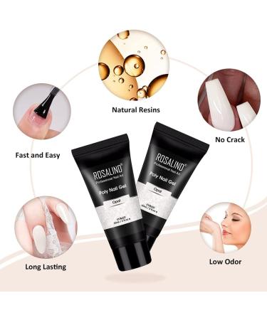 Opal Poly Extension Gel ROSALIND 2 PCS 2 oz White Poly Nail Gel kit Nail Builder for Opal Nail Art Decoration Nail Thickening Poly Nail Gel Tube Easy to DIY Use Need UV Lamp - Buy Online on GoSupps.com