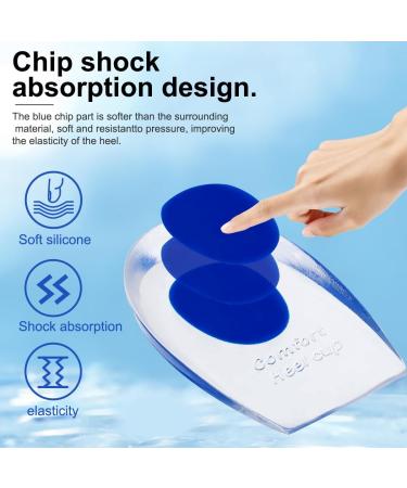 2 Pair Gel Heel Cups for Plantar Fasciitis - Blue Heel Cushion Inserts for Heel Pain Relief (UK 7.5-12/EU 40-45) - Buy Online on GoSupps.com