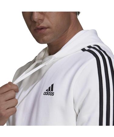 adidas Men's Essentials Fleece 3-Stripes Hoodie X-Large - White/Black - Buy Online on GoSupps.com