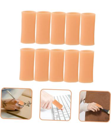 Hemoton Finger Protector & Sleeve - 5 Pairs Compression Finger Brace - Khaki Finger Covers for Protection & Support - Ideal for Finger Injury & Arthritis - Buy Online on GoSupps.com