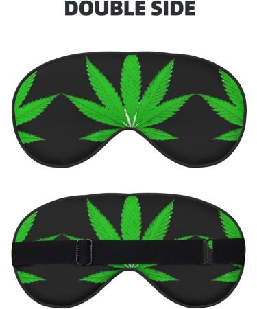 SSIMOO Green Leaf Print Ultra-Soft Light-Blocking Eye Mask for Optimal Comfort & Restful Sleep - International Shipping Available - Buy Online on GoSupps.com