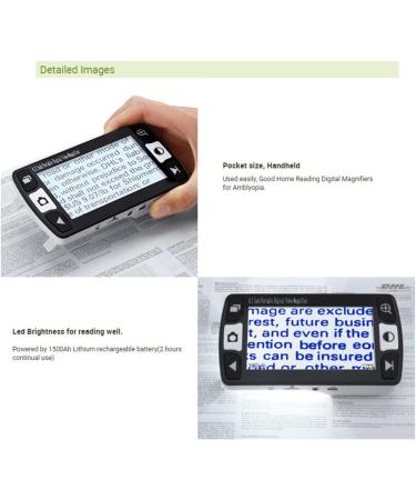 Electronic Reading Aid Digital Magnifier 4.3-inch Portable Digital Magnifier 6x-16x Ideal for Reading Small Prints & Low Vision & Aging Eyes Digital magnifiers - Buy Online on GoSupps.com