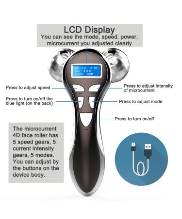 Microcurrent Facial Device  Microcurrent Face Massager Roller  4D Facial Massager Beauty Skin Care Tool for Face Eye Neck  Gift for Women - Buy Online on GoSupps.com