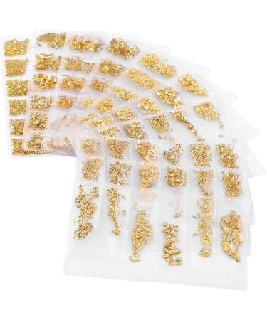 Mezerdoo 1 Pack Gold Hollow 3D Nail Art Decorations Mix Metal Frame Nail Rivets Shiny Charm Strass Manicure Accessories Star Moon Studs Nail Jewelry (MDSP-07) - Buy Online on GoSupps.com