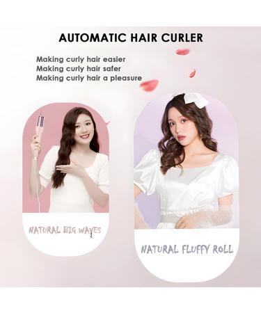 Automatic Hair Curler 32mm Barrel | Pink Curling Iron Wand with 3 Temps & Auto Shut-Off - International Shipping Available - Buy Online on GoSupps.com