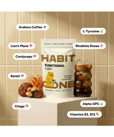 Mushroom Coffee Made in USA - Great Taste - Smooth Energy - No Bloating with Lion s Mane, Cordyceps, Reishi, Chaga - Adaptogens & Nootropics Blend 30 Servings - Buy Online on GoSupps.com