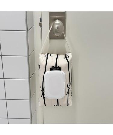 Travel friendly wet wipe storage case quilted durable cotton storage bag with fashionable stripe and bowknot detail  - Buy Online on GoSupps.com