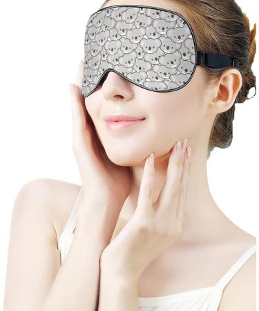 Cute Cartoon Koala Sleep Mask for Women | Adjustable Eye Shades & Elastic Strap - Perfect for Travel & Relaxation - Buy Online on GoSupps.com
